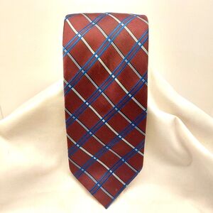 STAFFORD ESSENTIALS Men's Silk Tie‎ Geometric Blue/Purple Necktie EUC 60" X 3.5"
